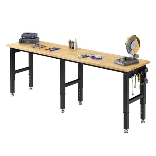 SPECRAFT 72" Adjustable Heavy Duty Workbench with 4 AC Outlet and 2 USB Ports Power Outlets