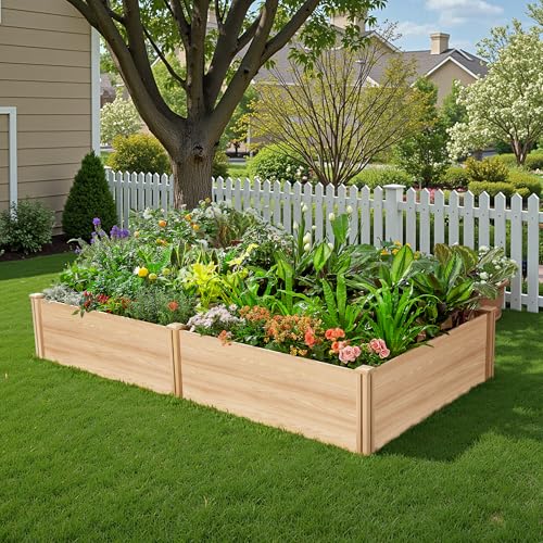 SPECRAFT 8x4 Ft Wood Raised Garden Bed